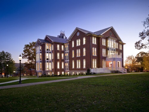 SDR-1 ext B (dusk), Founder’s Hall, Juniata College – SDR Archit